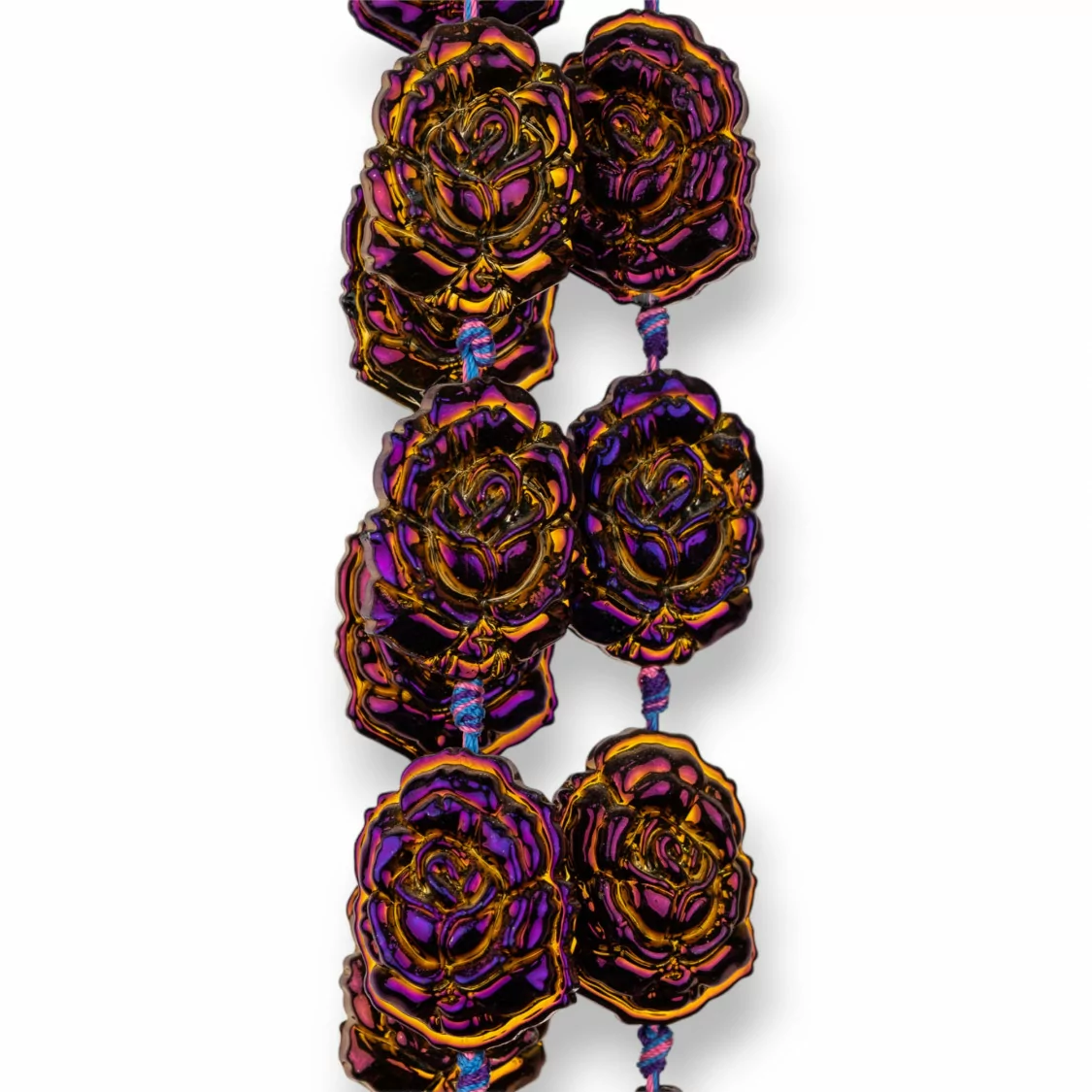 Rose di Cristallo Smaltato 24x32mm 11pz Peacock-CRISTALLI A FILO | Worldofjewel.com