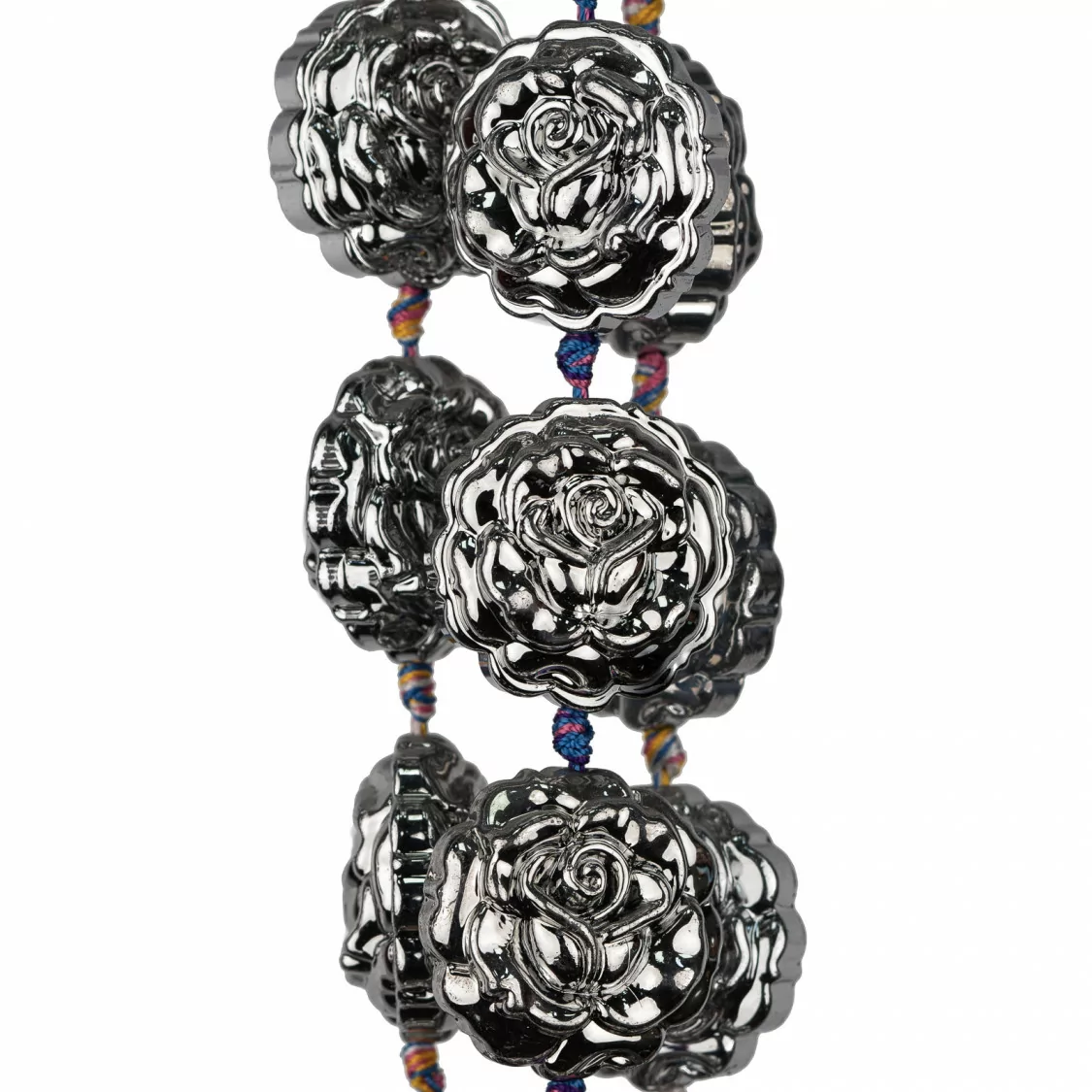 Rose di Cristallo Smaltato 28mm 12pz Argentato-CRISTALLI A FILO | Worldofjewel.com