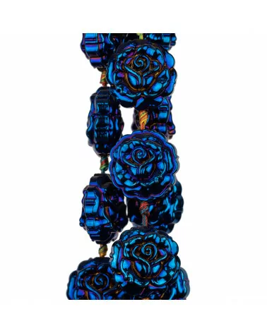 Rose di Cristallo Smaltato 28mm 12pz Blu-CRISTALLI A FILO | Worldofjewel.com