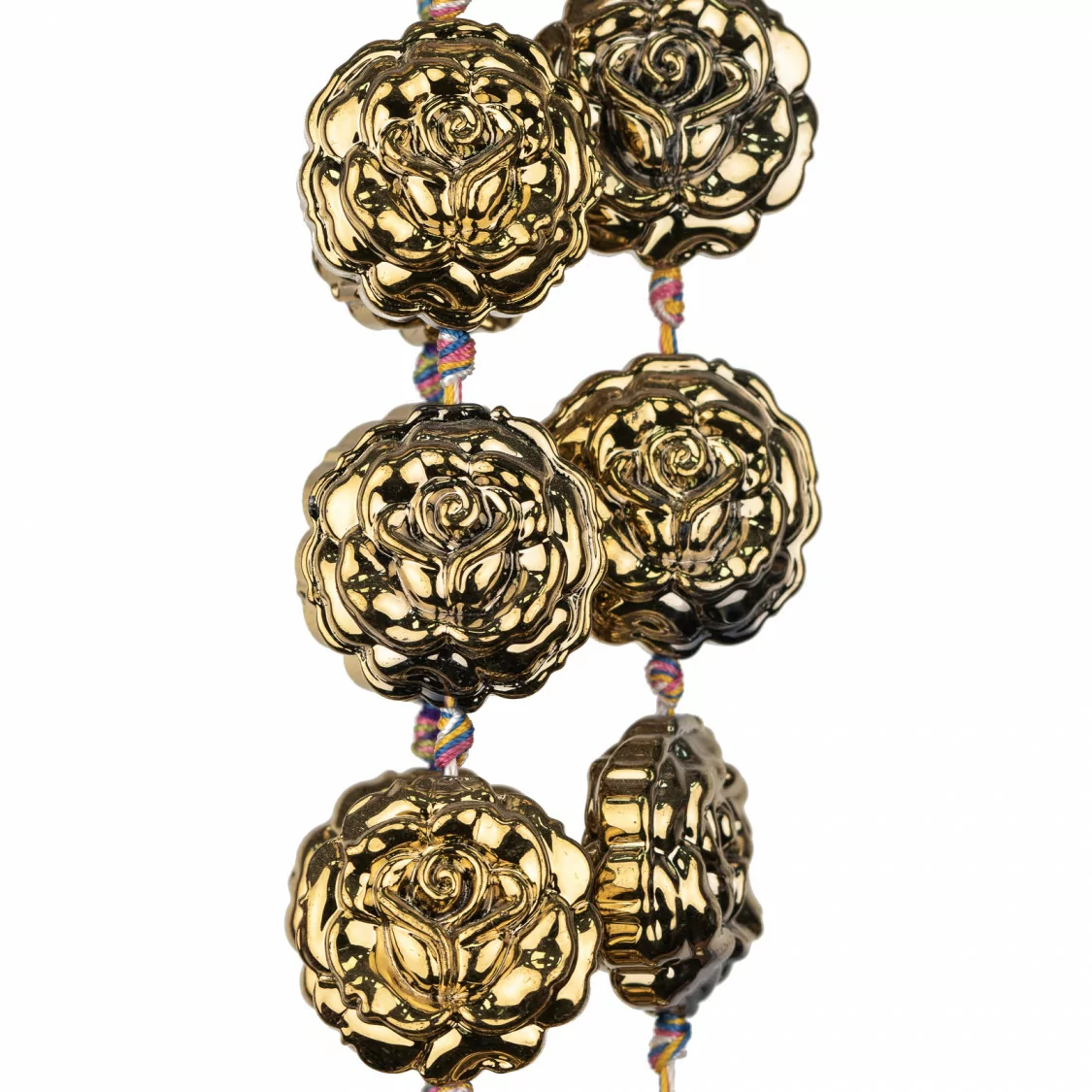 Rose di Cristallo Smaltato 28mm 12pz Oro-CRISTALLI A FILO | Worldofjewel.com