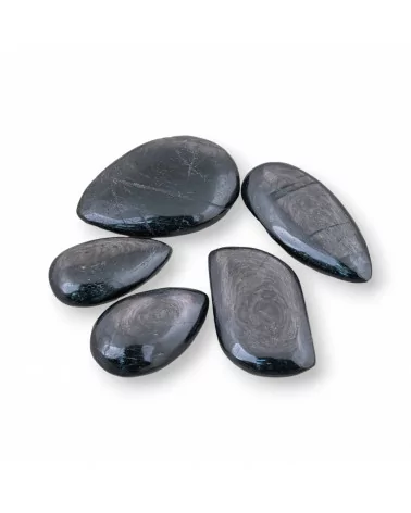 Cabochon A Goccia Miste Di Ossidiana Grezza 3pz 20gr Circa- CABOCHON DI PIETRE DURE | Worldofjewel.com