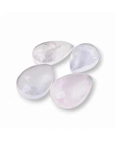 Cabochon A Goccia Miste Di Quarzo Rosa 1pz 16gr Circa- CABOCHON DI PIETRE DURE | Worldofjewel.com