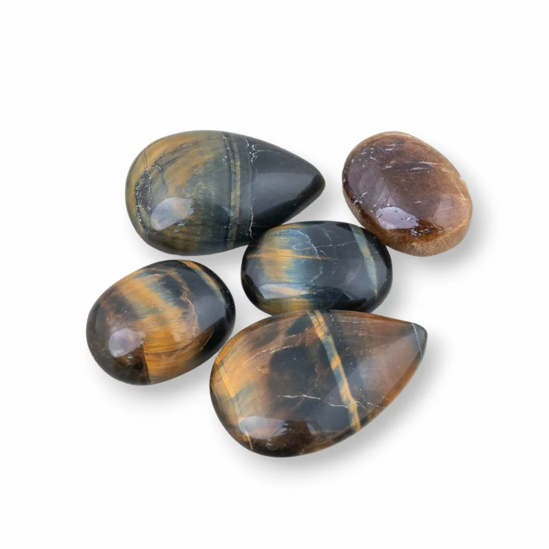 Cabochon Forme Miste Di Occhio Di Tigre 1pz 16gr Circa- CABOCHON DI PIETRE DURE | Worldofjewel.com