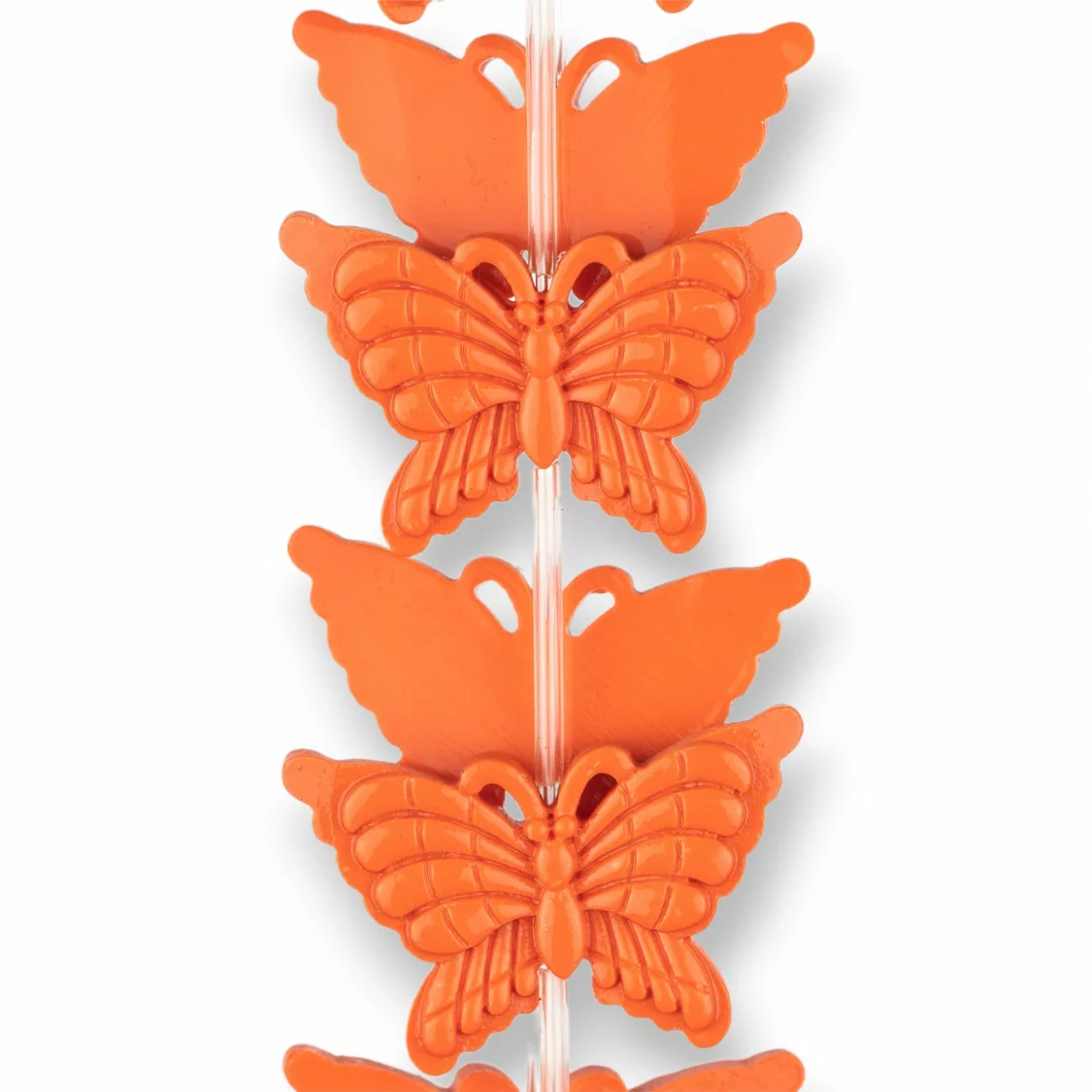 Perline Di Resina Farfalla Monofaccia 38x25mm 11pz Arancio-RESINA A FILO | Worldofjewel.com