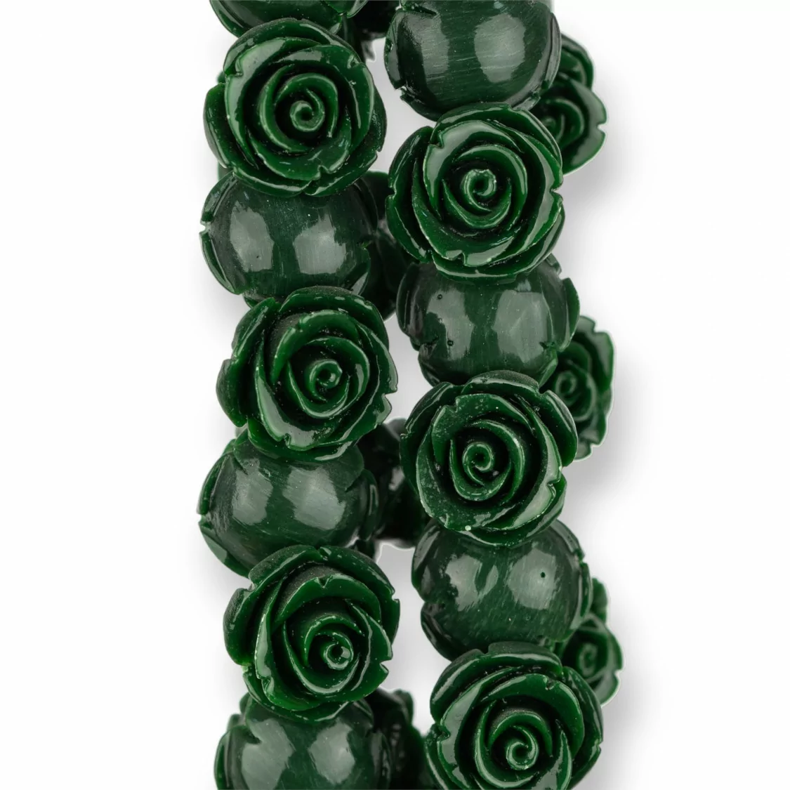 Perline Di Resina Fiore 18mm 25pz - Foro Passante - Verde-RESINA A FILO | Worldofjewel.com