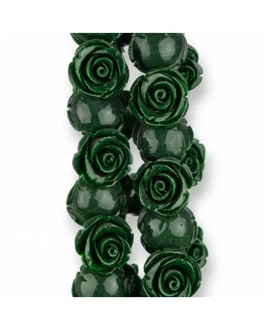 Perline Di Resina Fiore 18mm 25pz - Foro Passante - Verde-RESINA A FILO | Worldofjewel.com