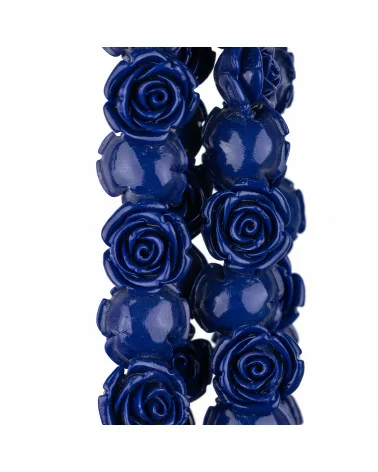 Perline Di Resina Fiore 20mm 21pz - Foro Passante - Blu-RESINA A FILO | Worldofjewel.com