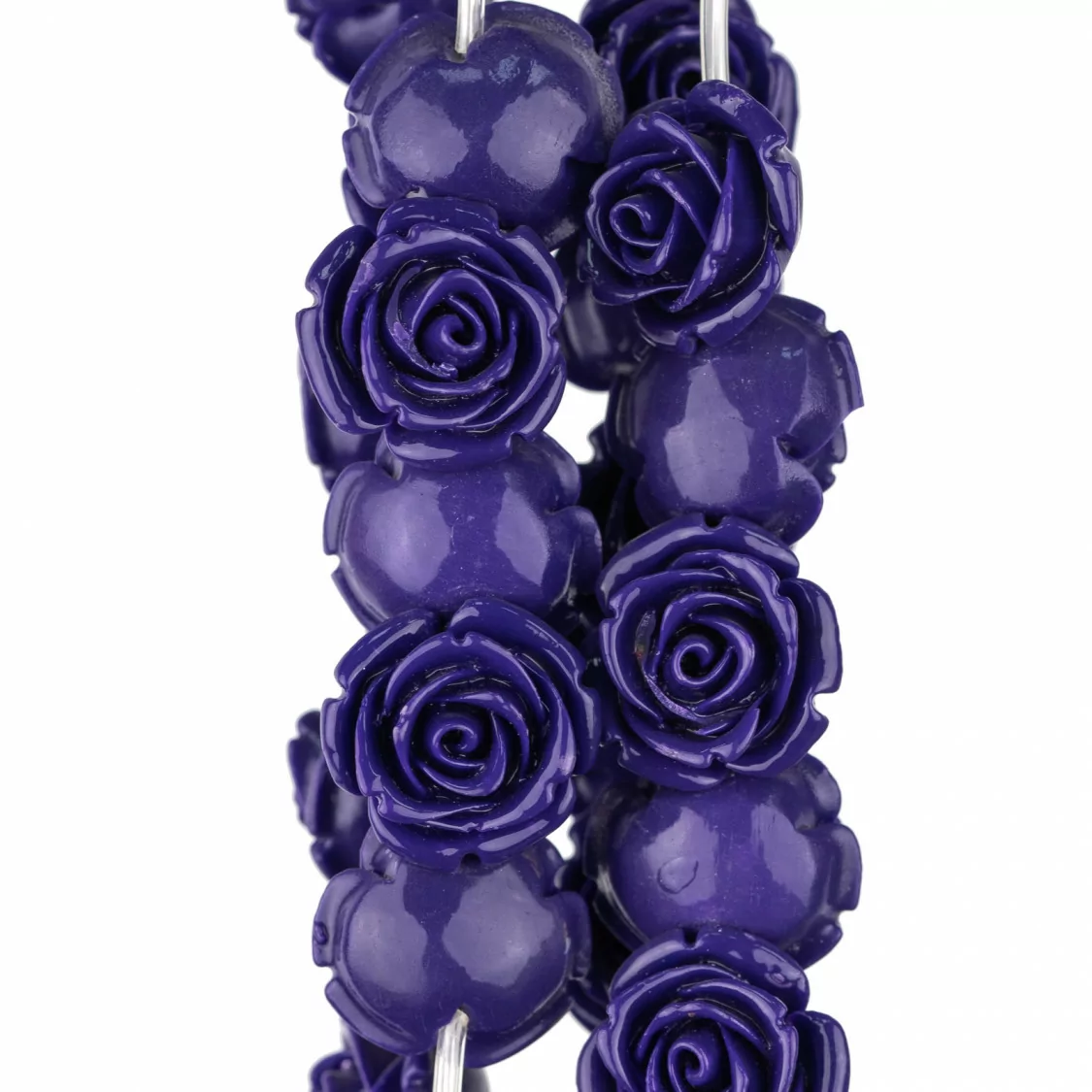 Perline Di Resina Fiore 20mm 21pz - Foro Passante - Viola-RESINA A FILO | Worldofjewel.com