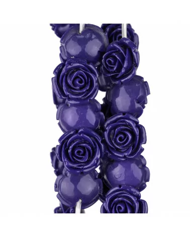 Perline Di Resina Fiore 20mm 21pz - Foro Passante - Viola-RESINA A FILO | Worldofjewel.com