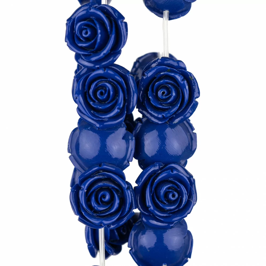 Perline Di Resina Fiore 25mm 18pz - Foro Passante - Blu-RESINA A FILO | Worldofjewel.com