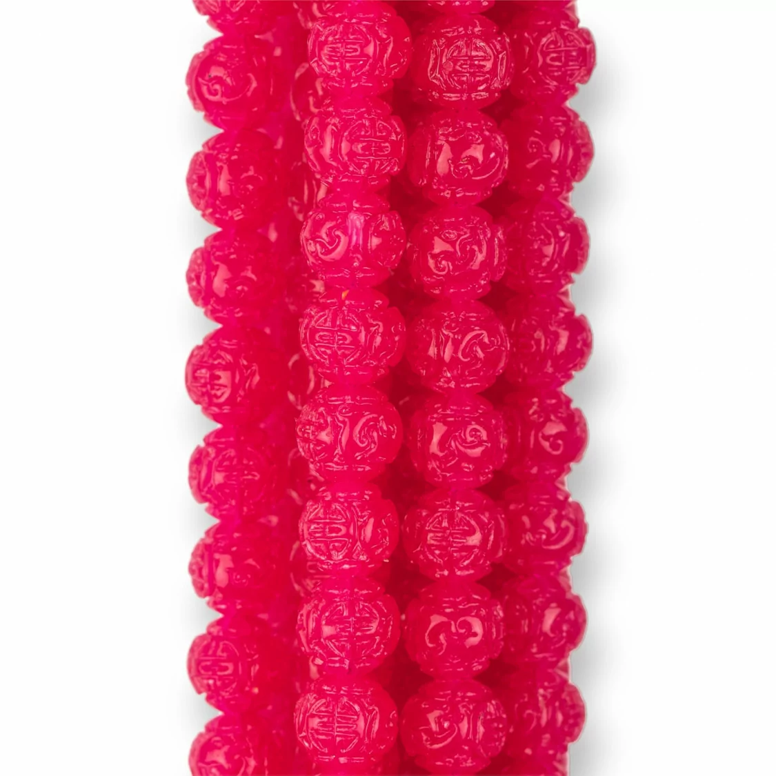 Perline Di Resina Tondo Liscio Inciso 5mm Fucsia-RESINA A FILO | Worldofjewel.com