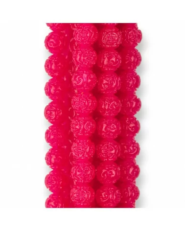 Perline Di Resina Tondo Liscio Inciso 5mm Fucsia-RESINA A FILO | Worldofjewel.com