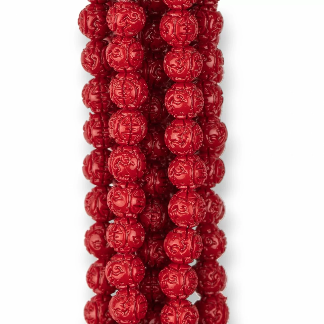 Perline Di Resina Tondo Liscio Inciso 5mm Rosso-RESINA A FILO | Worldofjewel.com