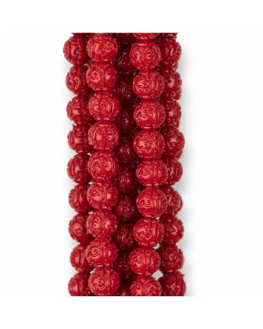 Perline Di Resina Tondo Liscio Inciso 5mm Rosso-RESINA A FILO | Worldofjewel.com