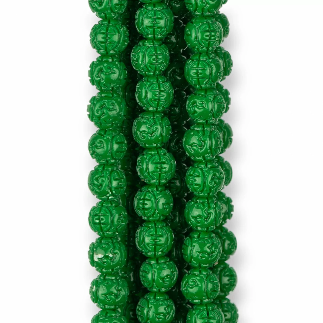 Perline Di Resina Tondo Liscio Inciso 5mm Verde-RESINA A FILO | Worldofjewel.com