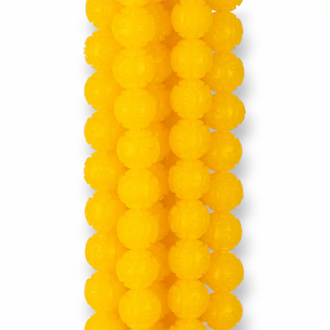 Perline Di Resina Tondo Liscio Inciso 6mm Giallo-RESINA A FILO | Worldofjewel.com