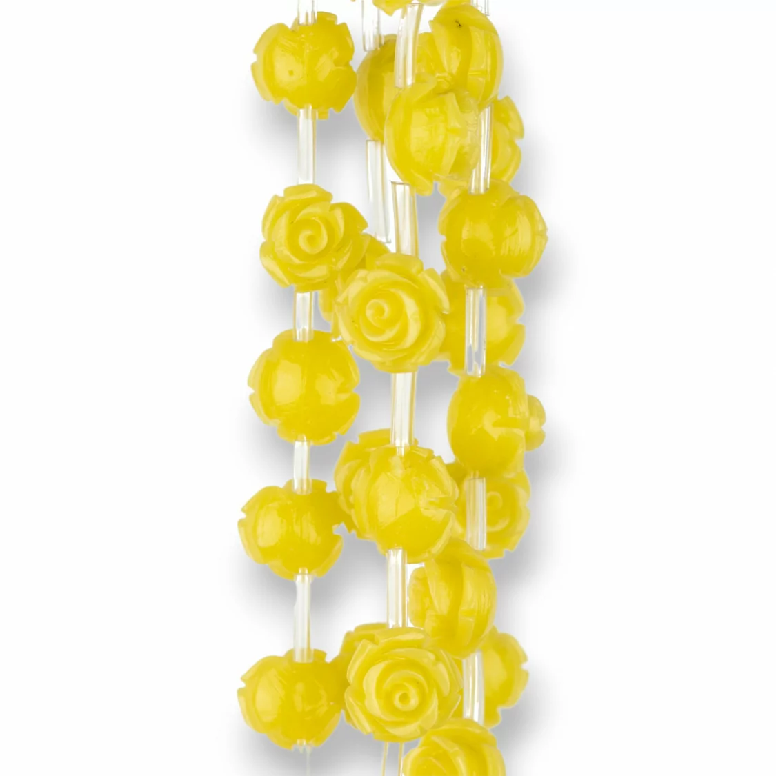 Perline Di Plastica Roselline 10mm 25pz Giallo-RESINA A FILO | Worldofjewel.com