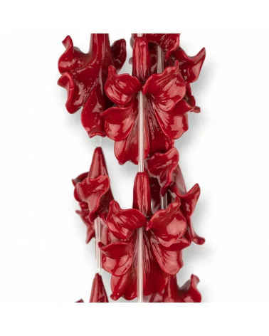 Filo Di Resina Lilium 35x45mm 8pz Rosso-RESINA A FILO | Worldofjewel.com