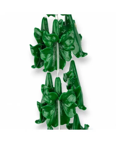 Filo Di Resina Lilium 35x45mm 8pz Verde-RESINA A FILO | Worldofjewel.com