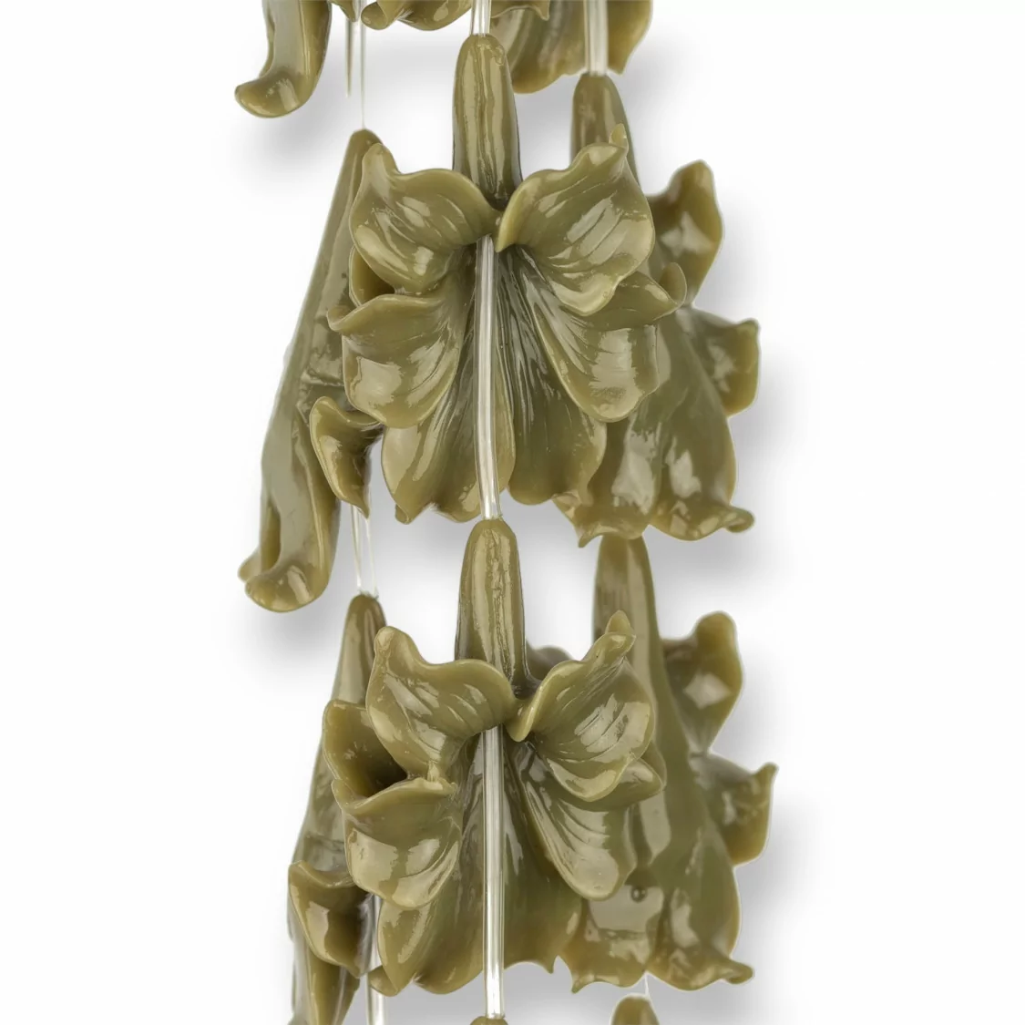 Filo Di Resina Lilium 35x45mm 8pz Verde Muschio-RESINA A FILO | Worldofjewel.com