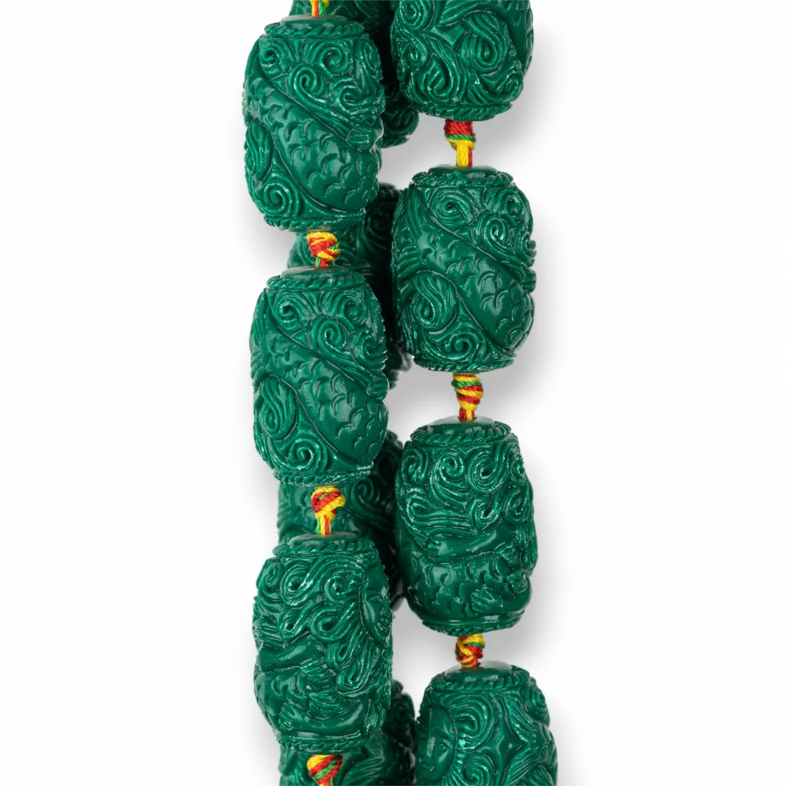 Perline Di Resina A Filo Barilotto 17x26mm 12pz Verde-RESINA A FILO | Worldofjewel.com