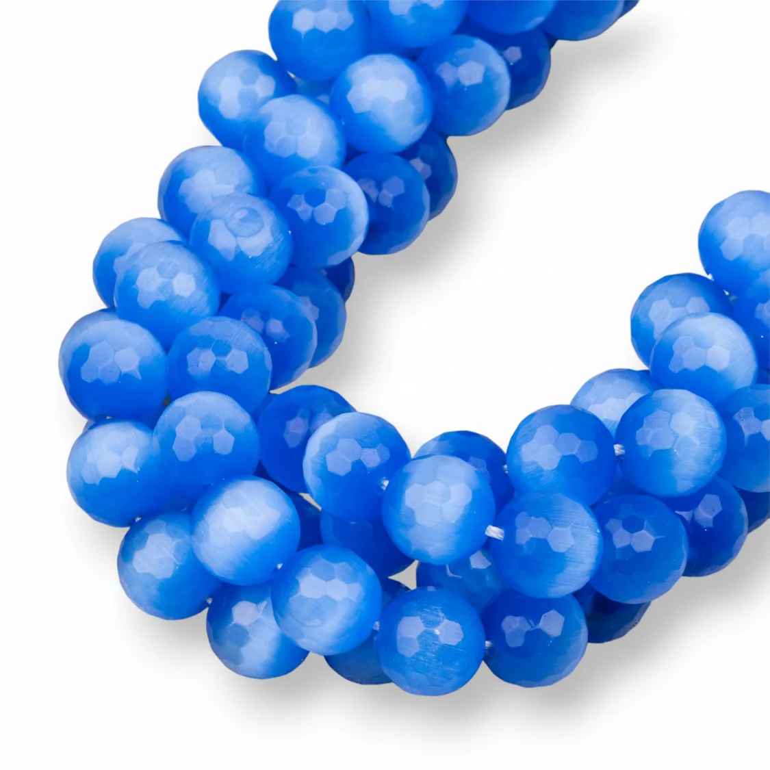 Occhio Di Gatto Blu Perlina Tonda Sfaccettata 16mm-BLU CHIARO | Worldofjewel.com