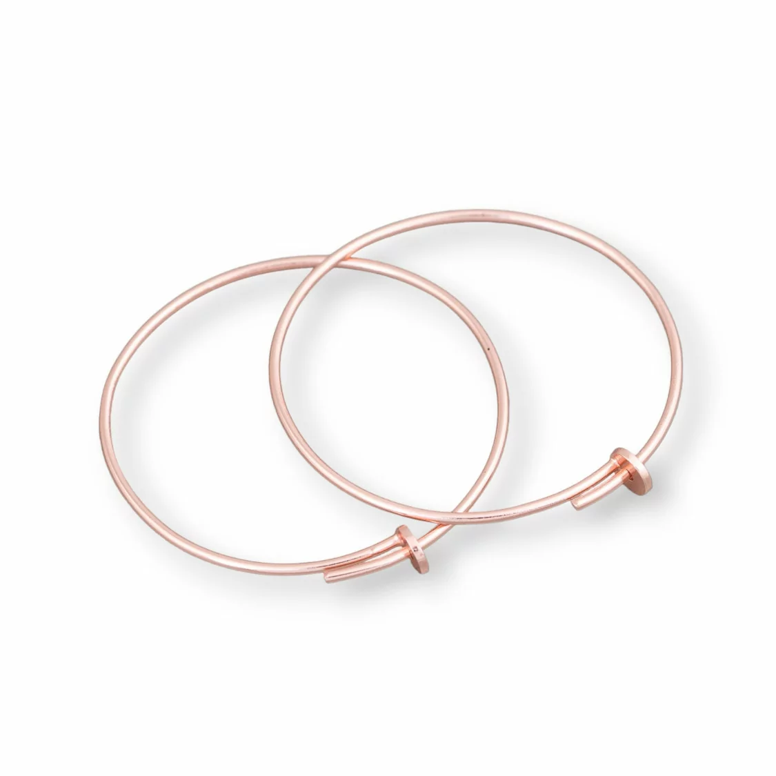 Base Per Orecchini Di Argento 925 Cerchio Liscio 26mm 5 Paia Oro Rosa-BASI DI ARGENTO 925 | Worldofjewel.com