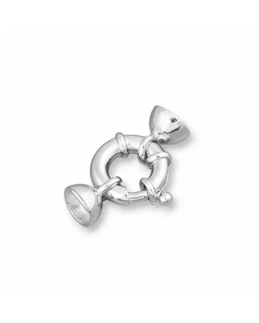 Chiusura Di Argento 925 Anello A Molla 12mm Canna 3mm Coppette 7mm 2pz Rodiato-CHIUSURE DI ARGENTO | Worldofjewel.com