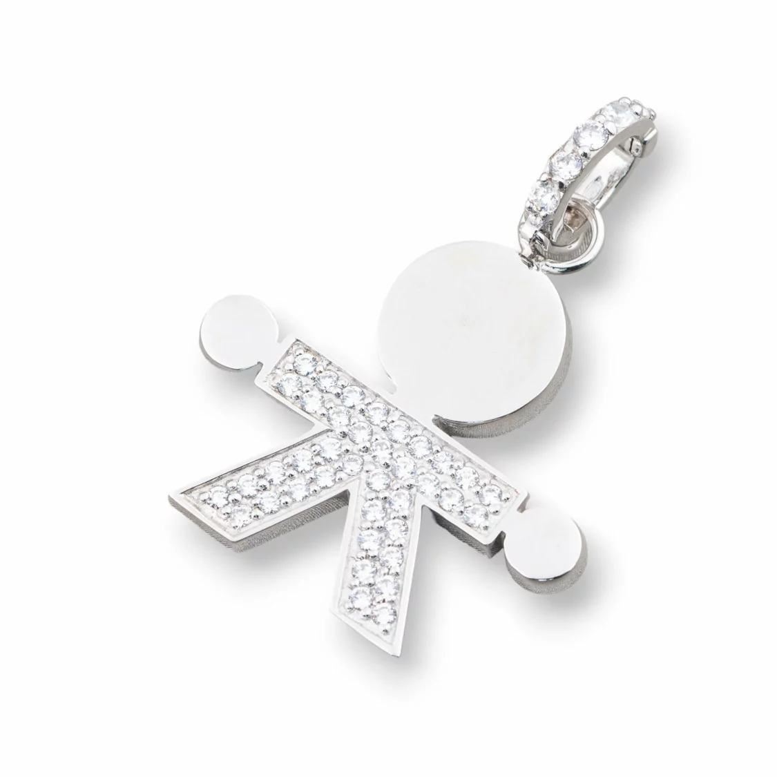 Pendenti Di Argento 925 Bimbo Con Zirconi 29x40mm-ARGENTO 925 DESIGN ITALY | Worldofjewel.com