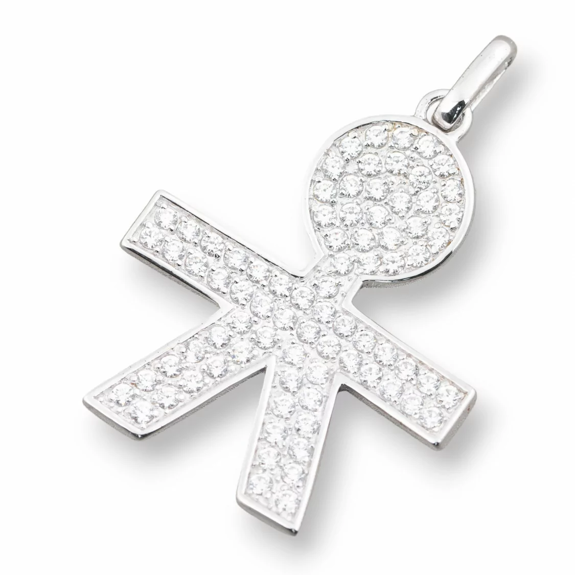 Pendenti Di Argento 925 Bimbo Grande Con Zirconi 31x45mm-ARGENTO 925 DESIGN ITALY | Worldofjewel.com