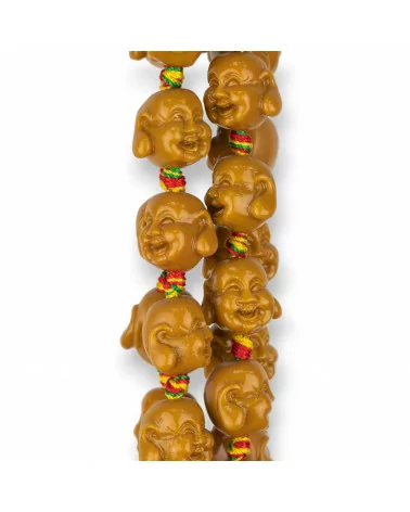 Resina Buddha 15x13mm 20pz Marrone Chiaro-RESINA A FILO | Worldofjewel.com