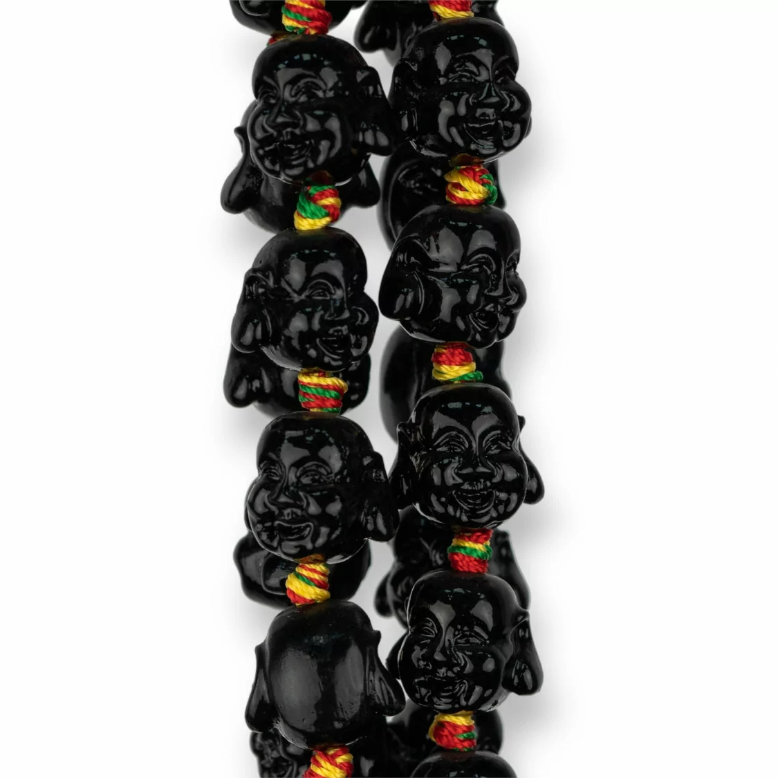 Resina Buddha 15x13mm 20pz Nero-RESINA A FILO | Worldofjewel.com