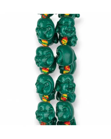 Resina Buddha 15x13mm 20pz Verde-RESINA A FILO | Worldofjewel.com