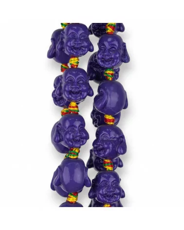 Resina Buddha 15x13mm 20pz Viola-RESINA A FILO | Worldofjewel.com