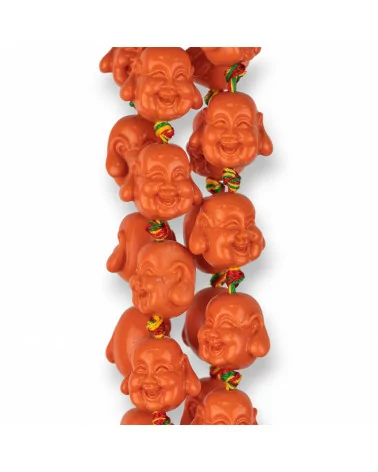 Resina Buddha 18x15mm 20pz Arancio-RESINA A FILO | Worldofjewel.com