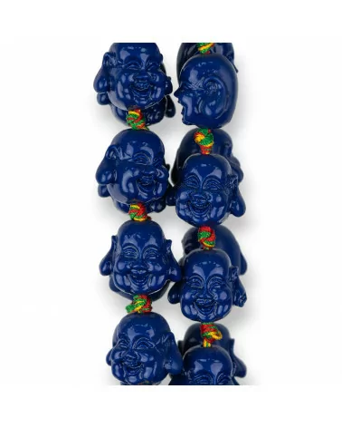 Resina Buddha 18x15mm 20pz Blu-RESINA A FILO | Worldofjewel.com