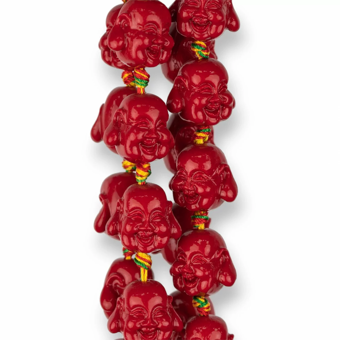 Resina Buddha 18x15mm 20pz Rosso-RESINA A FILO | Worldofjewel.com