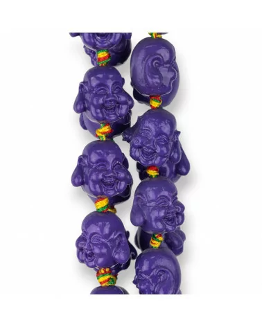 Resina Buddha 18x15mm 20pz Viola-RESINA A FILO | Worldofjewel.com