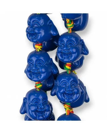 Resina Buddha 20mm 16pz Blu-RESINA A FILO | Worldofjewel.com