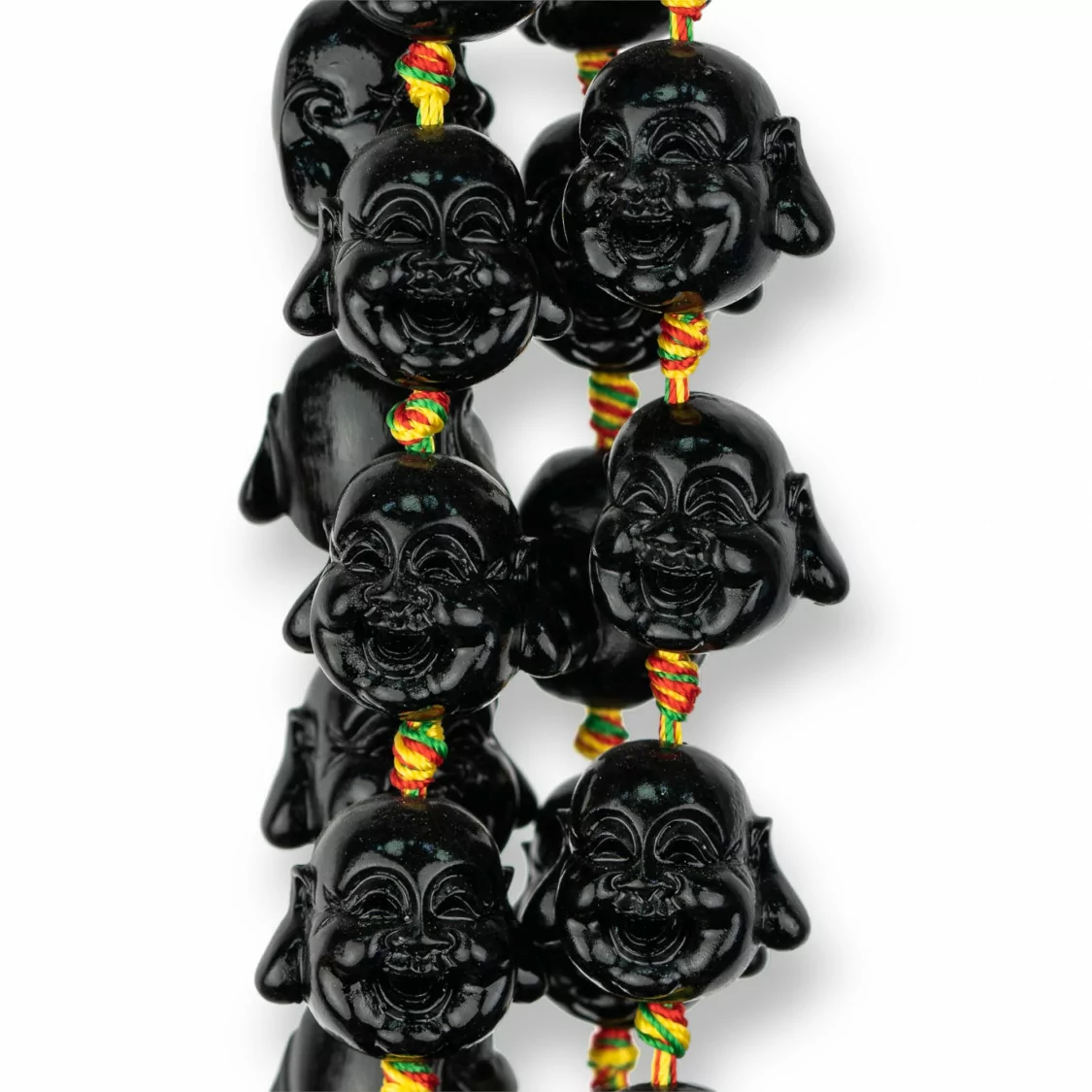 Resina Buddha 20mm 16pz Nero-RESINA A FILO | Worldofjewel.com