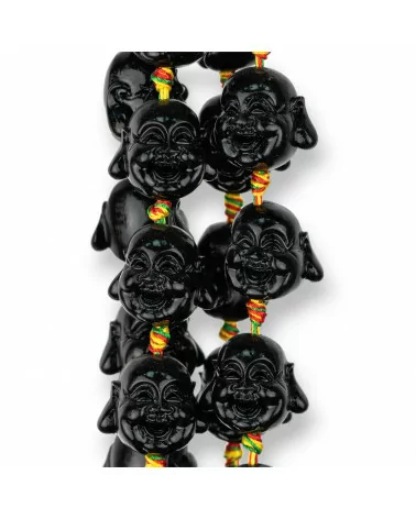 Resina Buddha 20mm 16pz Nero-RESINA A FILO | Worldofjewel.com