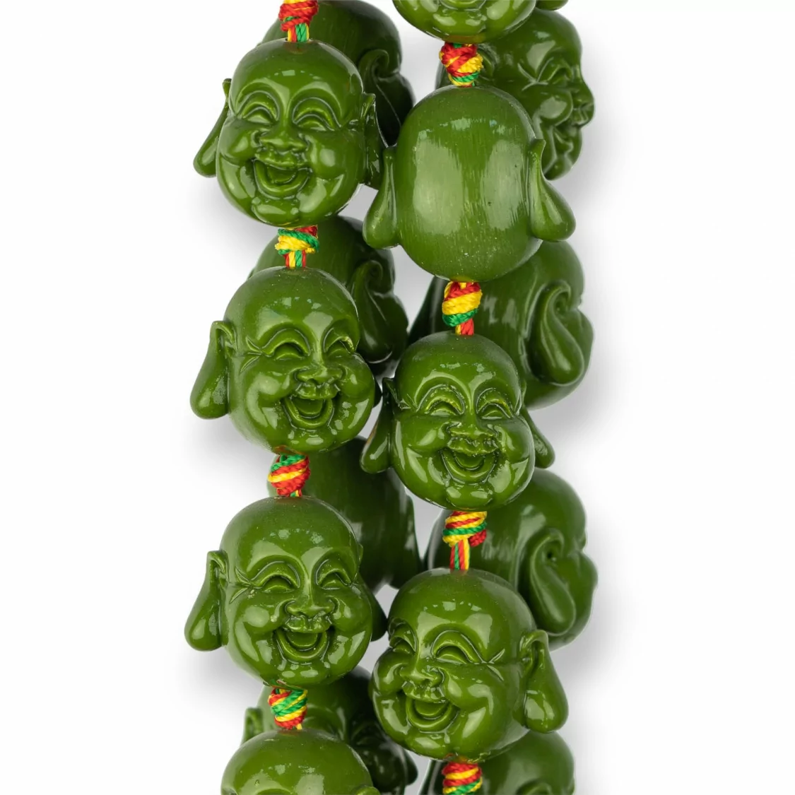 Resina Buddha 20mm 16pz Verde Olive-RESINA A FILO | Worldofjewel.com