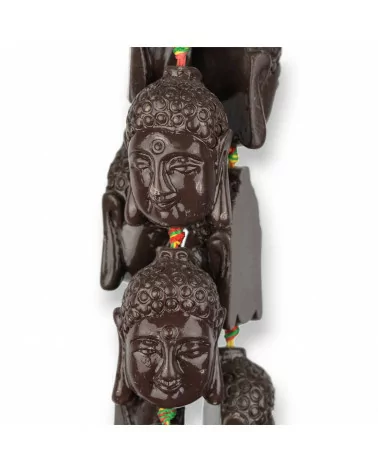 Resina Buddha 25x35mm 10pz Marrone-RESINA A FILO | Worldofjewel.com