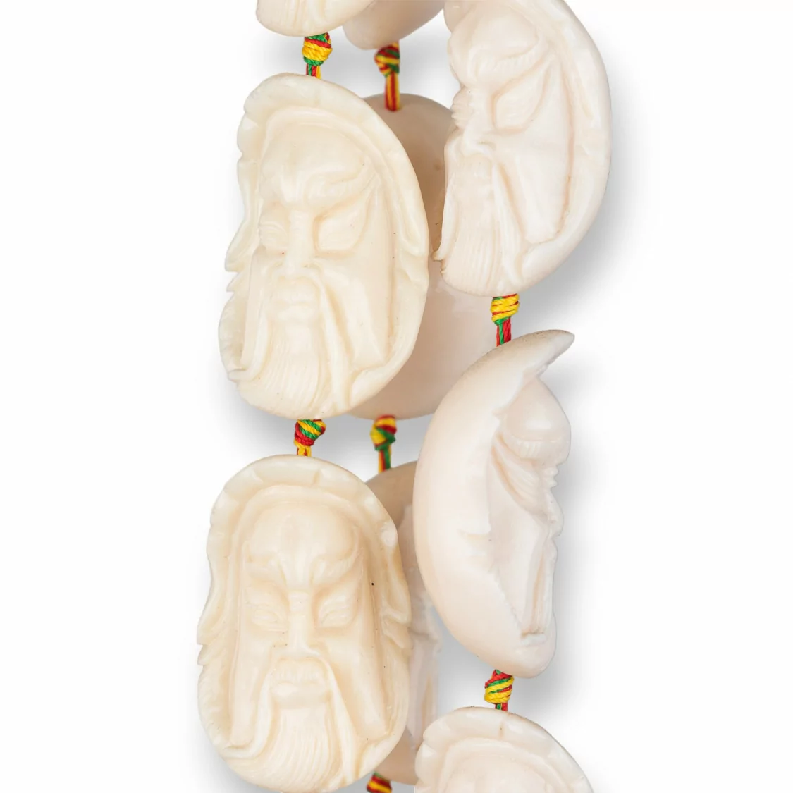 Resina Buddha 28x43mm 9pz Bianco-RESINA A FILO | Worldofjewel.com