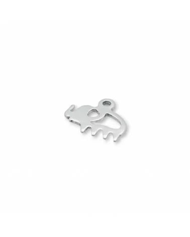 Componente Di Acciaio Elefante Pendente 12x10mm 120pz-CONNETTORI LISCI | Worldofjewel.com