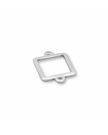 Componente Di Acciaio Quadrato Forato 13x18mm 72pz-CONNETTORI LISCI | Worldofjewel.com