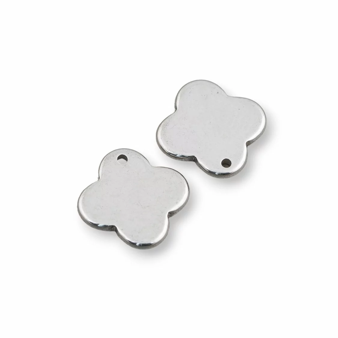 Componente Di Acciaio Quadrifoglio 11mm Pendente 120pz-CONNETTORI LISCI | Worldofjewel.com