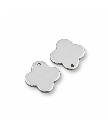 Componente Di Acciaio Quadrifoglio 11mm Pendente 120pz-CONNETTORI LISCI | Worldofjewel.com