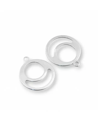 Componente Di Acciaio Tondo Forato Pendente 16mm 72pz-CONNETTORI LISCI | Worldofjewel.com