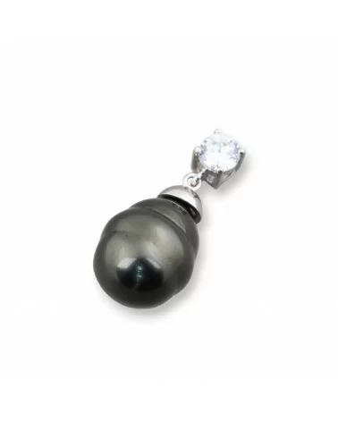 Ciondolo Pendente Di Argento 925 Con Perle Di Maiorca 12x26mm-ARGENTO 925 DESIGN ITALY | Worldofjewel.com